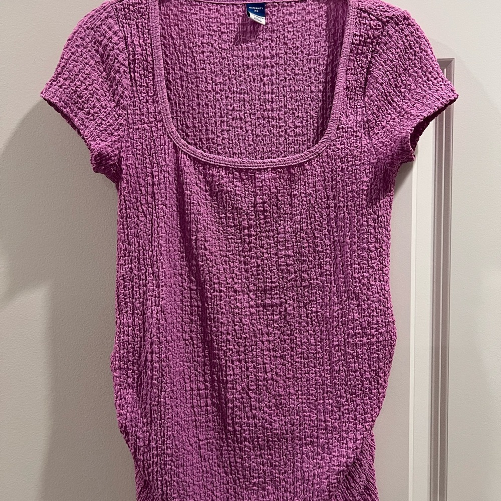Maternity Old Navy Textured Pink/Purple Blouse
